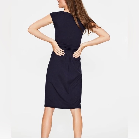 BODEN Margot Dress Navy Blue Scoop Neck Pockets Cotton Knit J0122 Casual Preppy - Picture 7 of 12